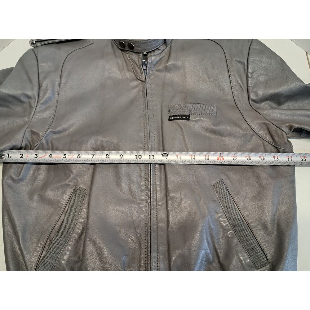 Vintage Members Only Men’s Leather Jacket Size 40 Gray - Picture 6 of 15
